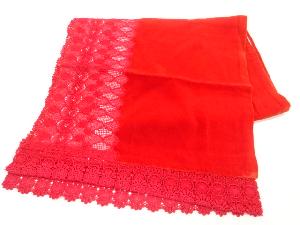 リサイクル　ビロードレース花模様ショール